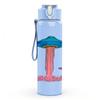 1PC Pink Jellyfish Cartoon Art 750ml Color Plastic Sports Water Bottle Leakproof Flip Straw Lid Suitable for Sports Office Home Use