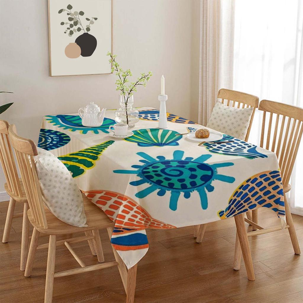 Ocean Series Polyester Tablecloth: European Style Dining & Festival Decor for Home and Hotel.