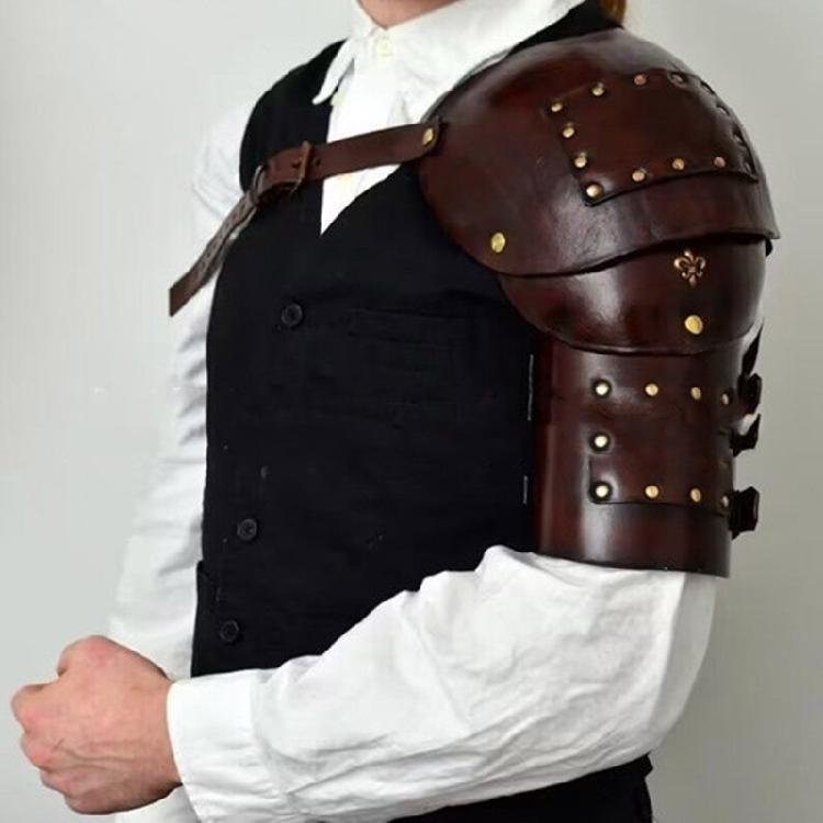 Warrior Single Pauldron Leather Shoulder Armors Medieval Vikinges Shoulder Cover