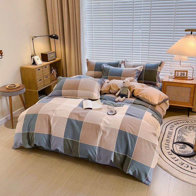 Nordic Thickened 100 Percent Cotton Brushed Duvet Cover Soft Skin Friendly Comfortable Single Double Quilt Cover