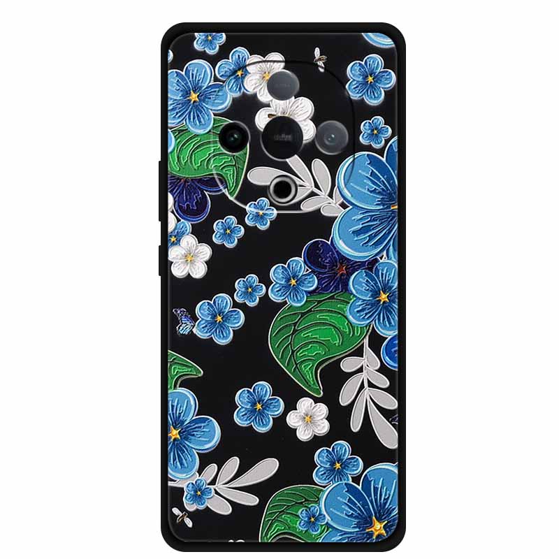 For Vivo Y300 5G Case 3D Emboss Flower Black Silicone Soft Back Cover Case For Vivo Y300C 2025 Phone Case 6.77" Coque Shell Para