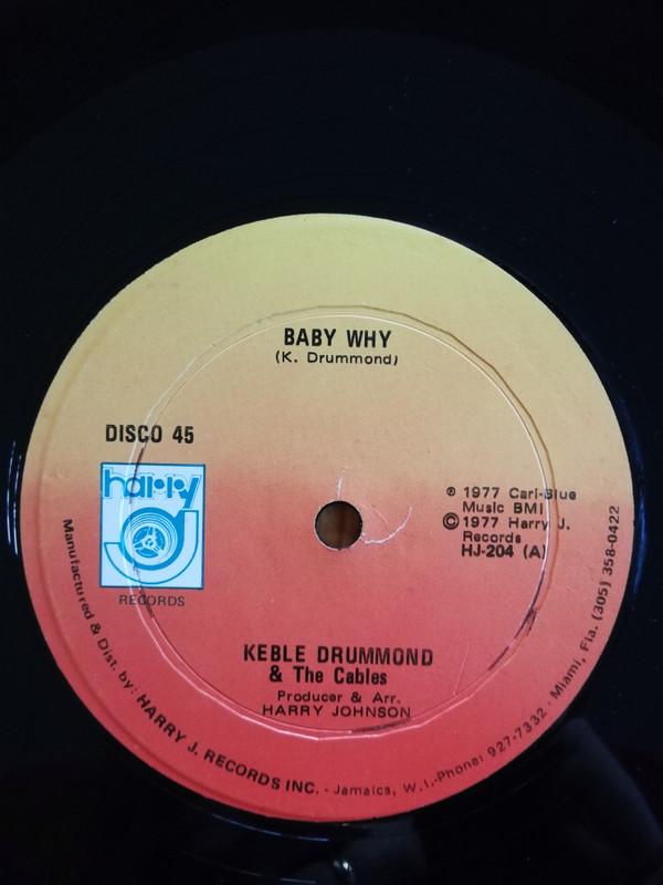 

12inch Record KEBLE DRUMMOND THE CABLES Baby Why Brotherly Love HJ204 Harry J Records 1977 US Reggae Ska Dub Used