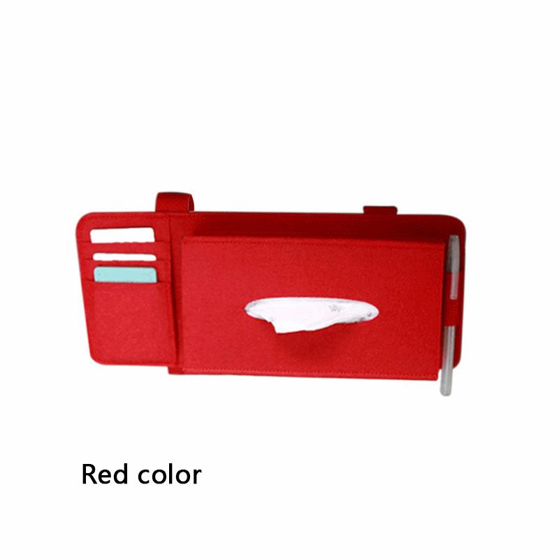 KKJOY Creative Car Sunshade Tissue Box Paper Towel Bag Multi - Function Felt Car Hanging Seat Car Interior Storage Box Supplies