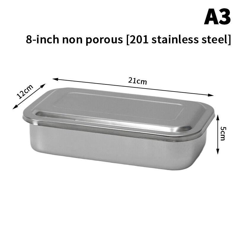Dentalinstrumente-Tablett aus Edelstahl mit Deckel Chirurgische Medizinische Sterilisationsbox Desinfektionsbehälter für Dentalgeräte