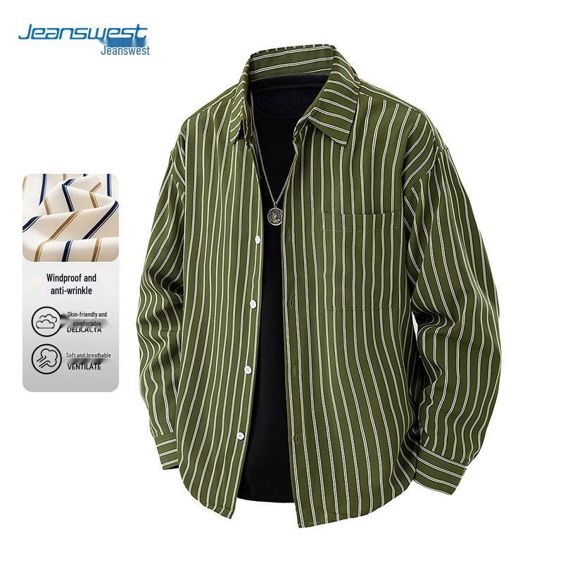 

JEANSWEST Мужская куртка-рубашка в полоску с длинным рукавом 2XL