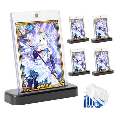 Magnetic Loader Card Loader of 5 Loaders 5 Stand Holder 35pt UV Protection Compatible with Cards and Pokemon Cards Trading Cards with Base Case