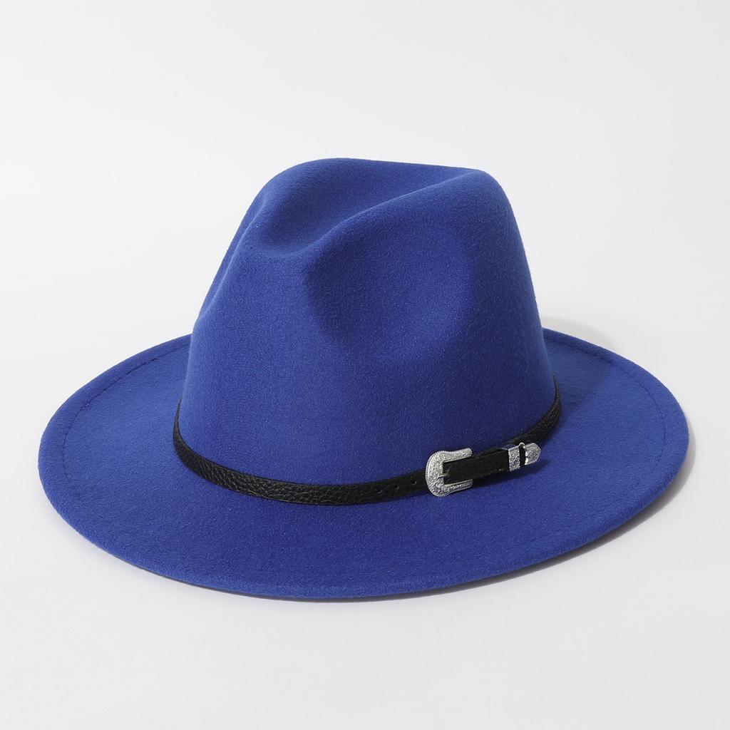 European and American Flat-brimmed Hats, Western Cowboy Hats, British Jazz Hats, Vintage Felt Hats, Leather Belt Wool Hats for Men and Women