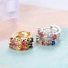 2021 Hot Sale Real Silver Color Dazzling CZ Hoop Earrings For Women Fashion Brand Gold Color  Gift