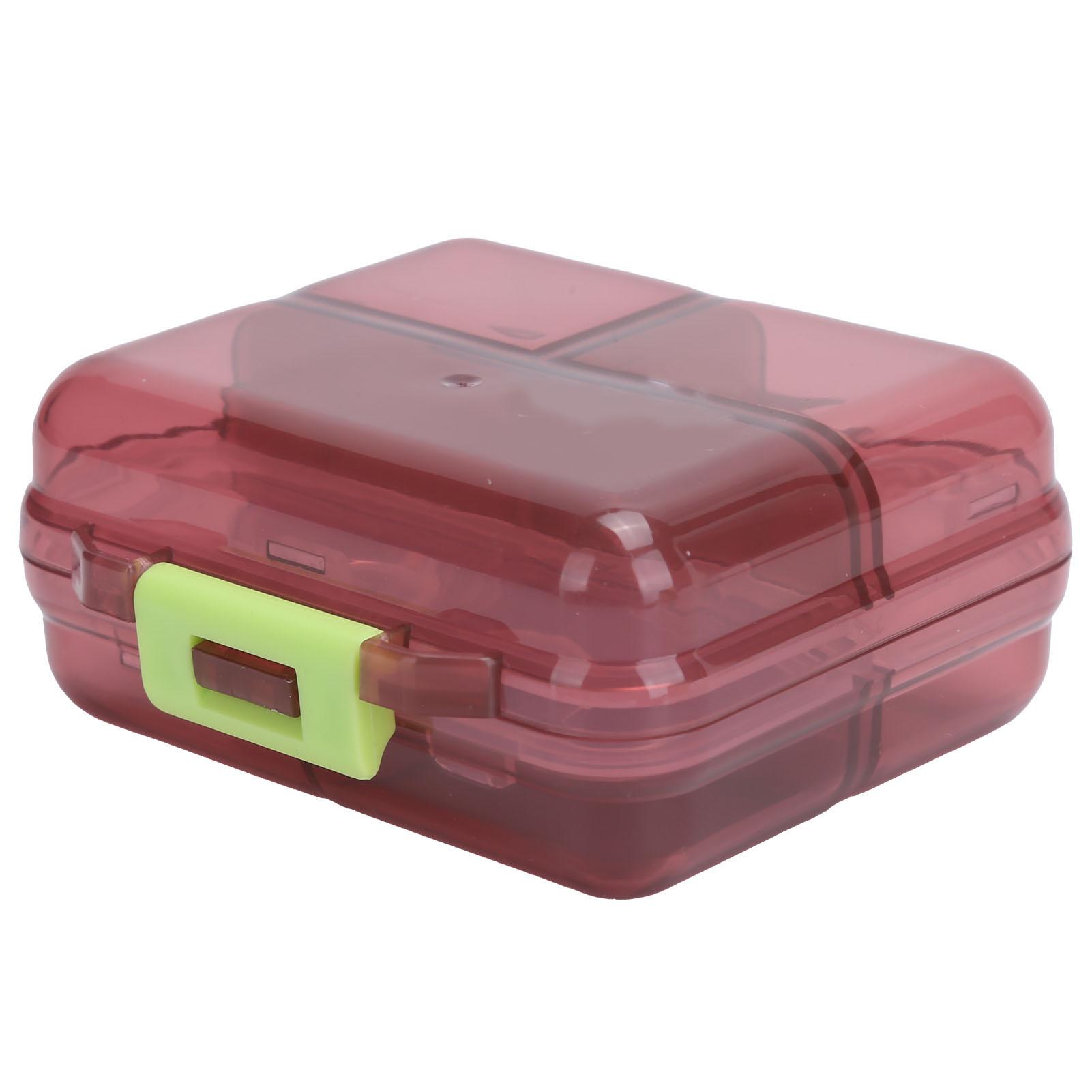 

Portable Pill Organizer Storage Container Case 7 Grids Subpackage W Sealing CoverWine Red вина червоного кольору