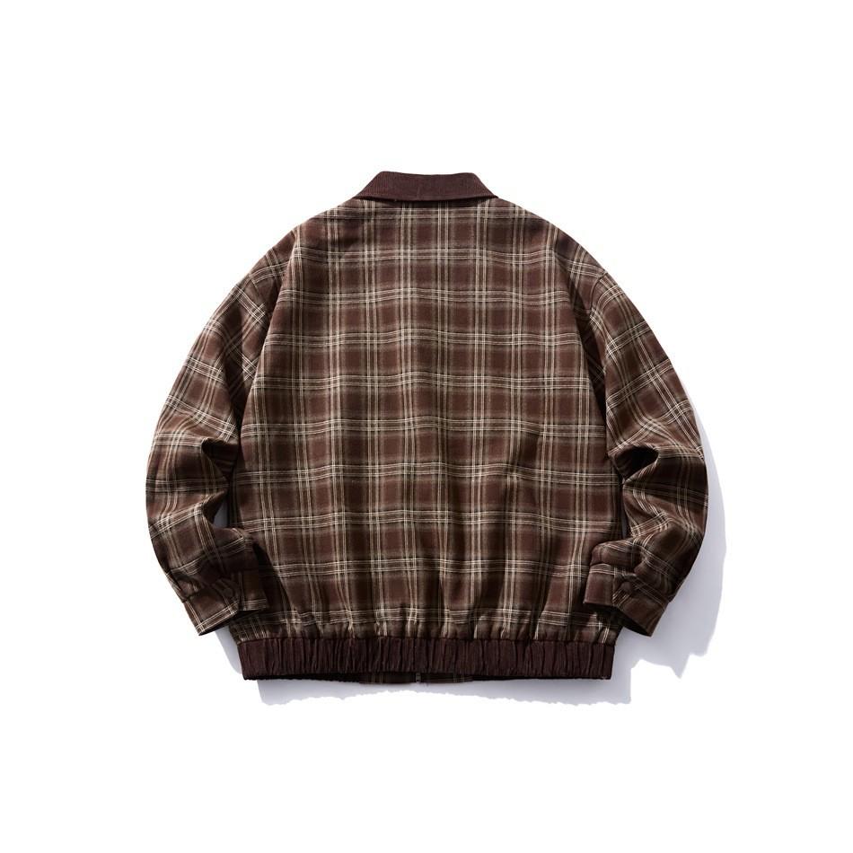 NICE3RULE Herren Japanische Retro Arbeitsjacke - Klassisches Britisches Karomuster für Frühling & Herbst (NW112)