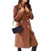 European and American-style Simple Double-breasted Coat for Women (Fall/Winter)