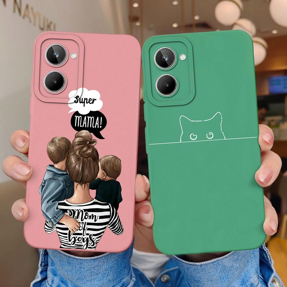 For Realme 10 Pro Plus Case Cartoon Soft Smooth Liquid Silicone Cover Camera Shell For OPPO Realme10 10Pro+ Coque Funda Capa