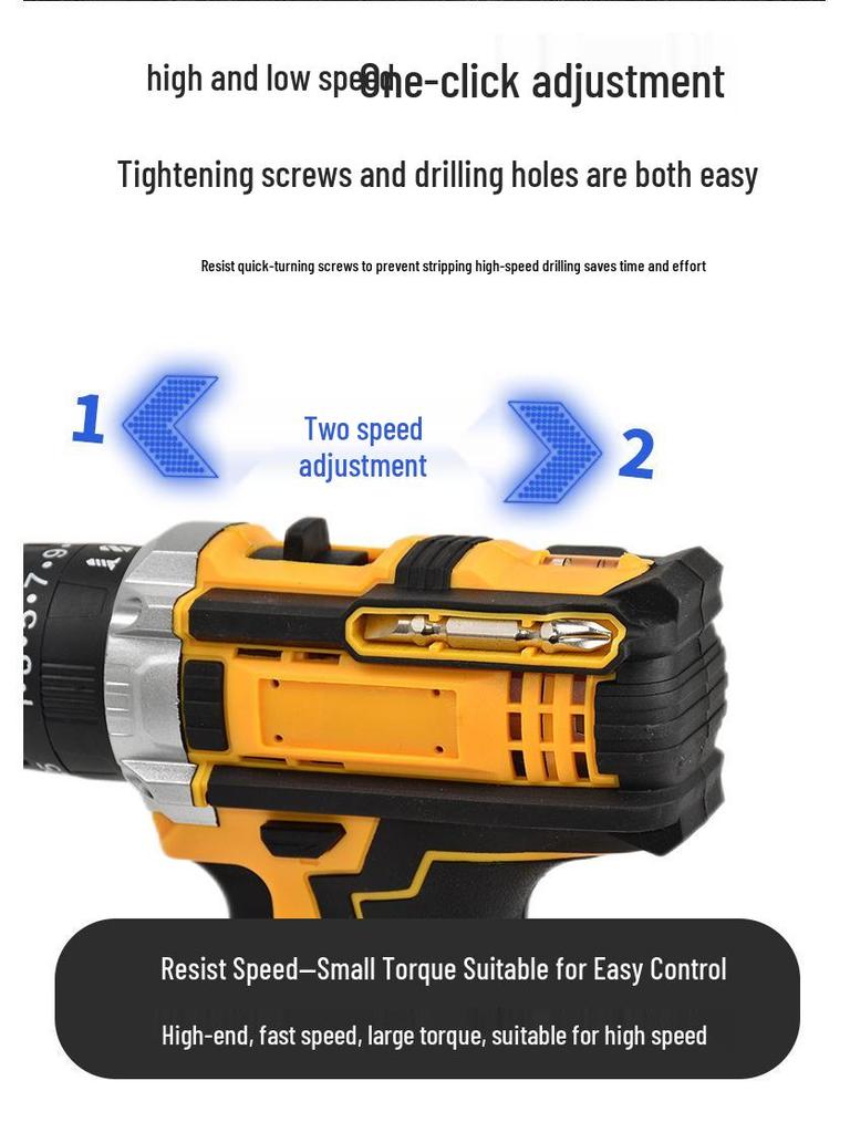 Electric Household Multi-Functional Lithium Battery Drill Set: Charging Handheld Screwdriver, Impact Drill, Pistol Grip Drill, and Impact Wrench.