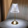 Modern LED Crystal Table Lamp with Touch Control - Tri-Tone Lighting, Wrought Iron Base, Rechargeable Battery