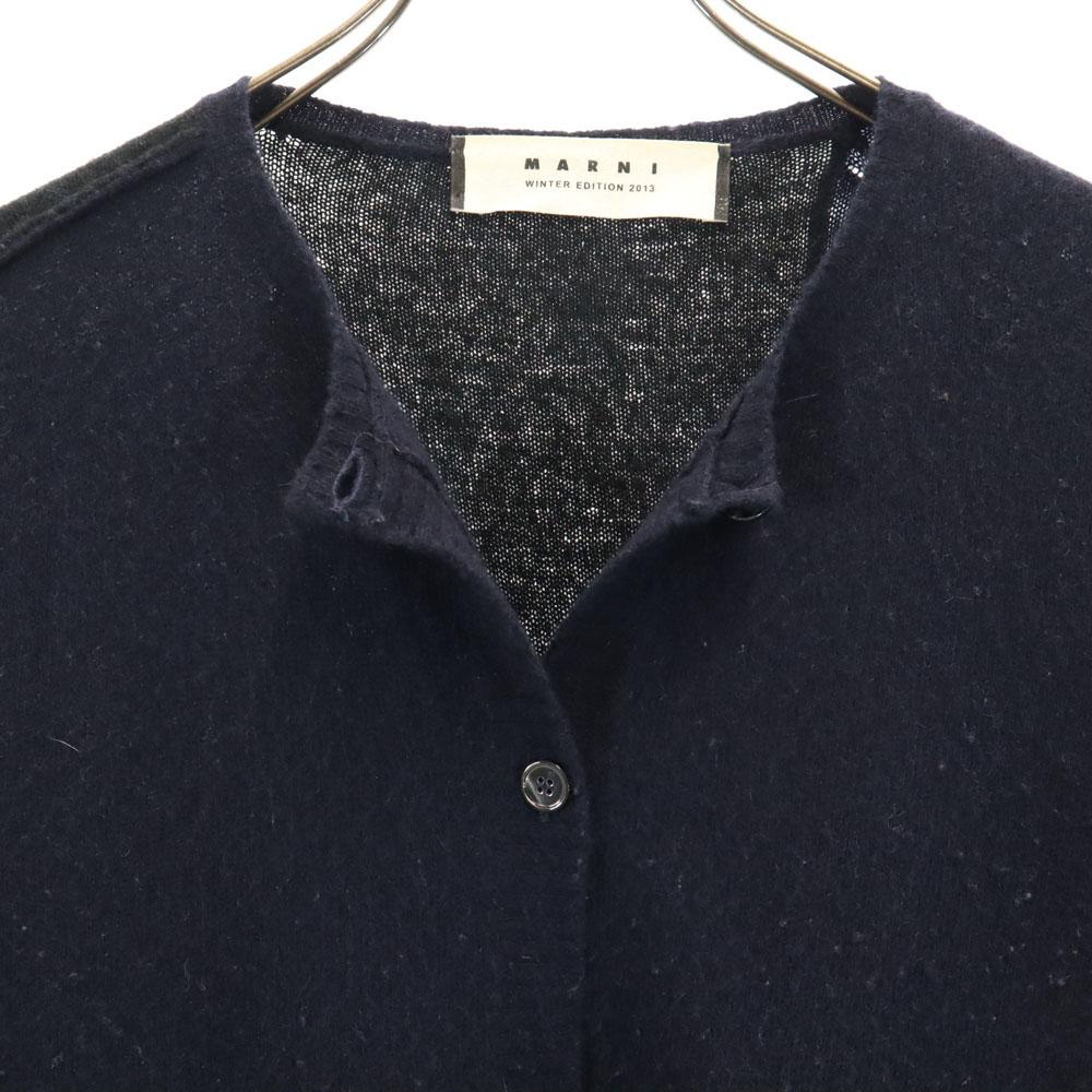 Marni Made In Italy Long Sleeve Knit Cardigan 38 Navy Women Used