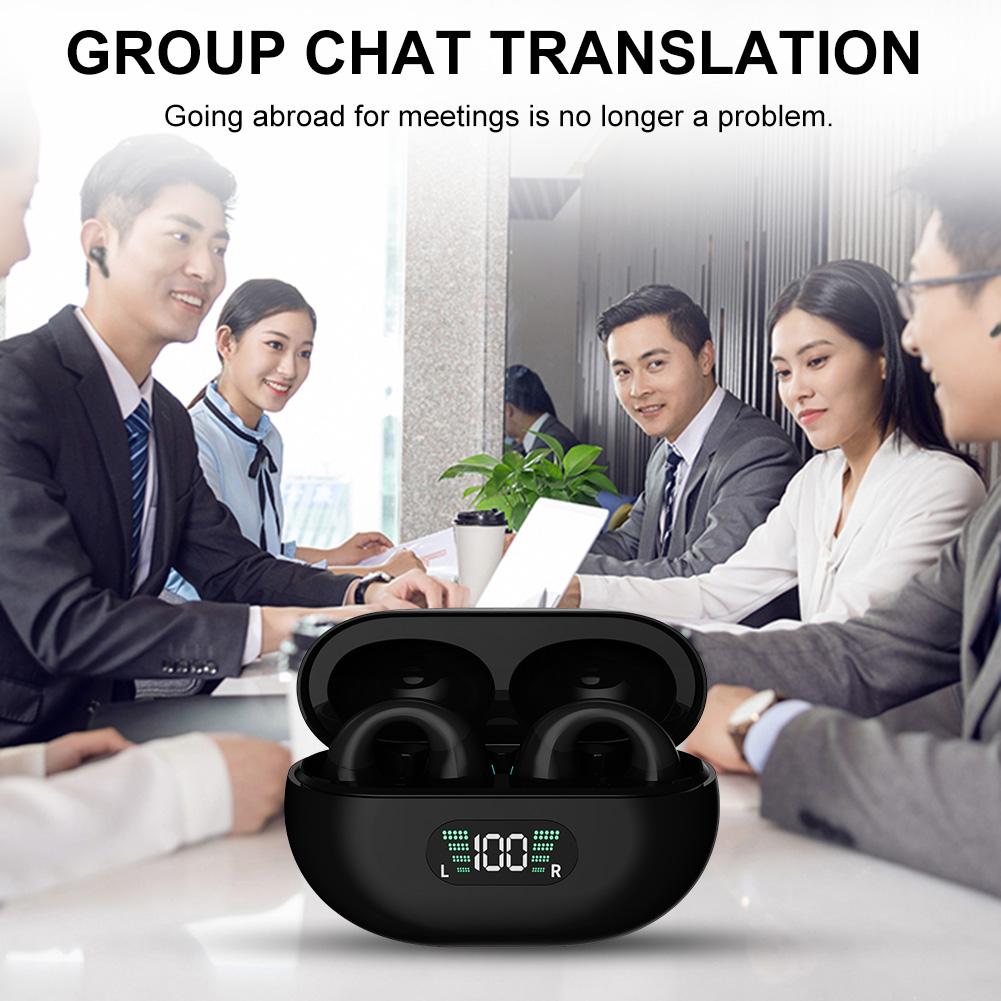 144 Languages Real-time Translation Earbuds Bluetooth-Compatible 5.4 AI Intelligent Translate Earbuds for Travel and Business