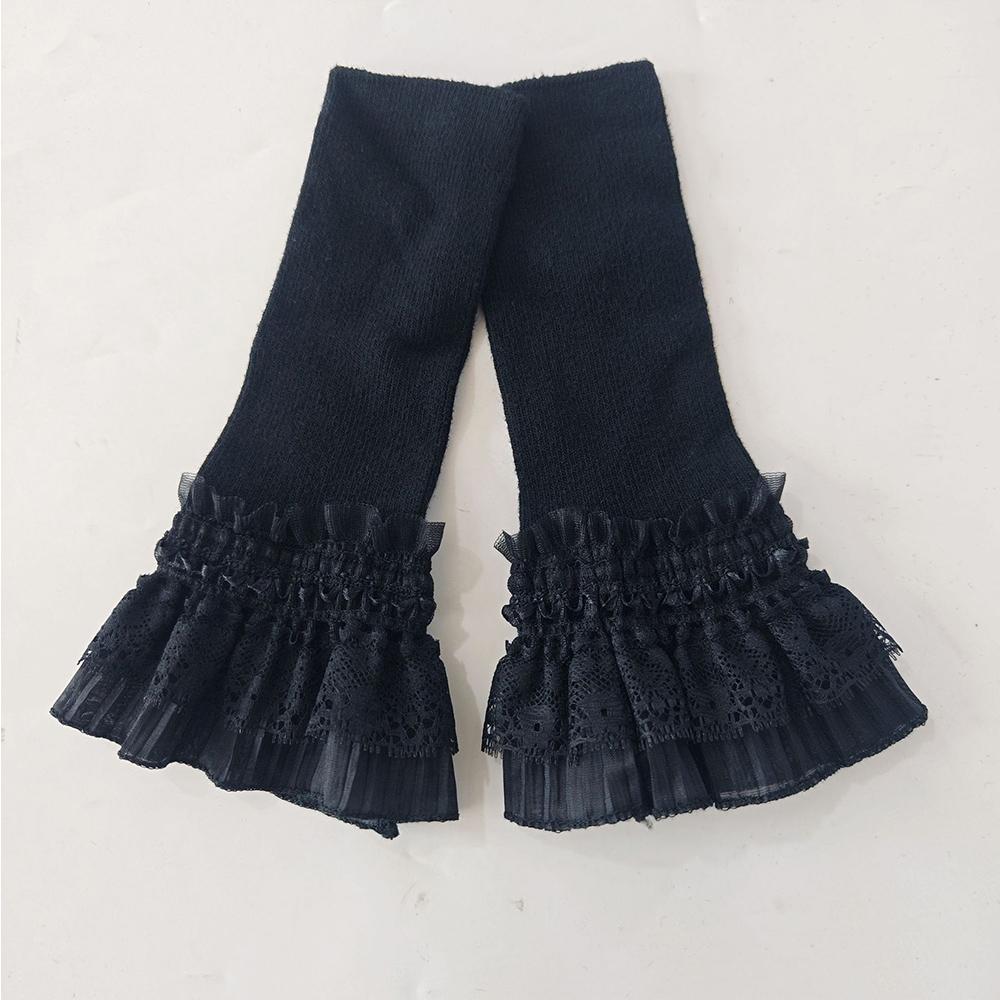 Women Long Elastic Arm Sleeve Lace Knitting Wrist Cuffs Winter Warm Comfort Soft Mittens  False Cuffs Sweater Decor