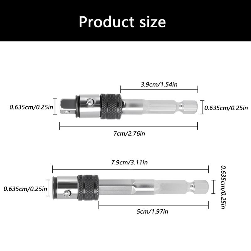 Professional 1/4 Inches Hex Shank Drill Bit Holders Adapter With Fast Change Design Suitable For Power Drills And Driver