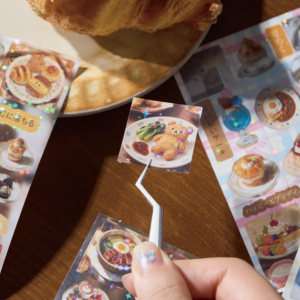 30sheets Kawaii Japanese Baking Dessert Food Die Cutting Sticker Book DIY Diary Scrapbook Aesthetic Stationery Stickers