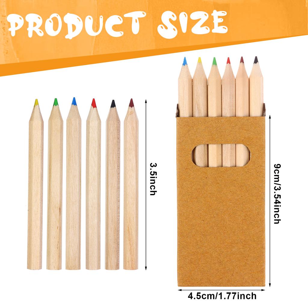 50Packs/300Pcs Mini Drawing Colored Pencils 3.5 Inch Portable Short Fat Color Pencils Pre-Sharpened Colored Pencils Mini Colouri