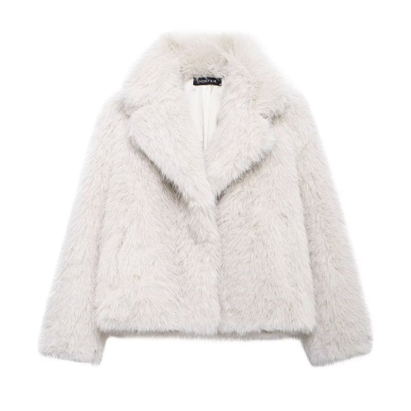 Kaslead New Arrival Women's Clothing Fashion Style Stylish Simple and Versatile Artificial Fur Effect Outwear 4360246
