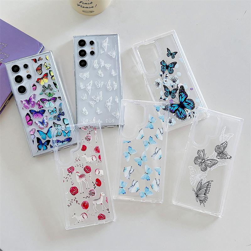 Butterfly Clear Case For Samsung Galaxy A15 A35 A55 A25 A54 A14 A24 A34 A13 A53 A23 A33 A73 A52 A32 A72 Soft TPU Back Cover
