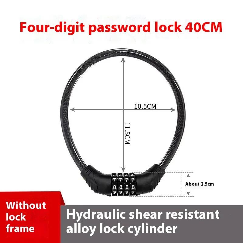 Motorcycle Anti-Theft Combination Locks, Portable Safety Buckles, Electric Vehicle, Steel Cables, Bicycle Accessories