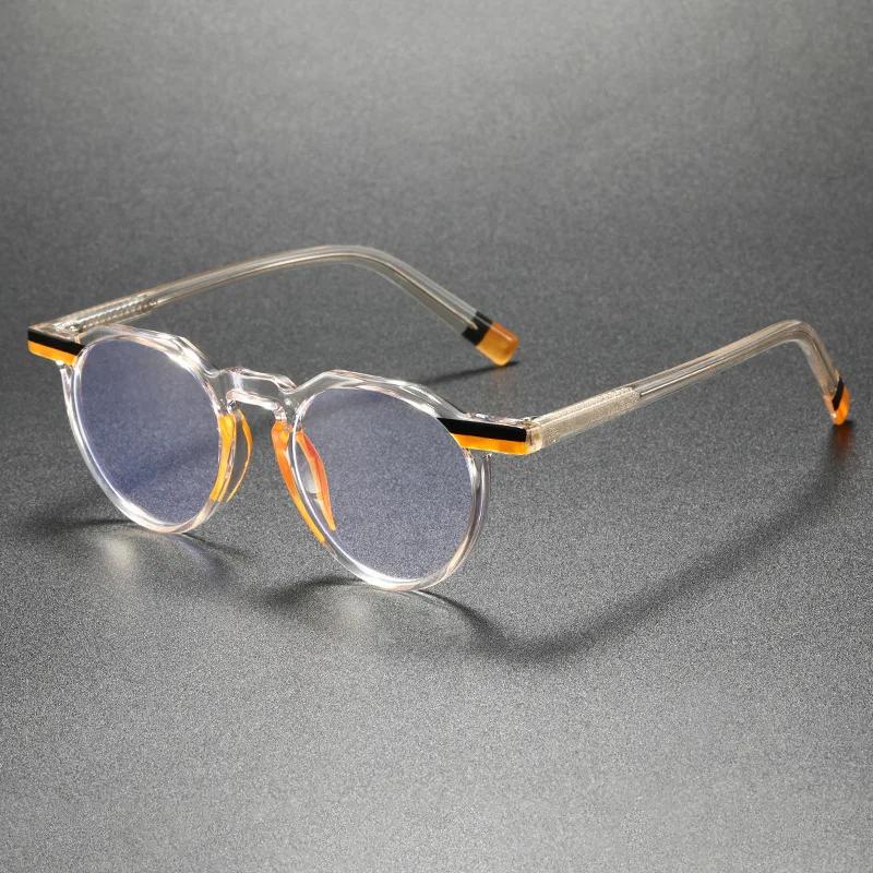 New Fashionable Transparent Round Frame Women's Sunglasses Outdoor Neutral Color Blocked Versatile UV400 Sunscreen Glasses