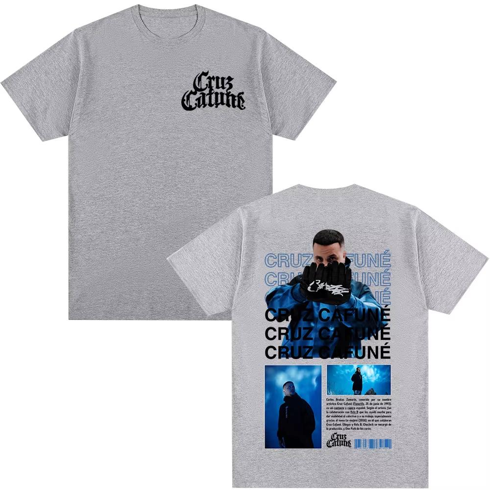 Rapper Cruz Cafune Album T-Shirts Herren Damen Mode Hip Hop Kurzarm T-Shirt Baumwolle Freizeit T-Shirt Tops Streetwear Fans Geschenk