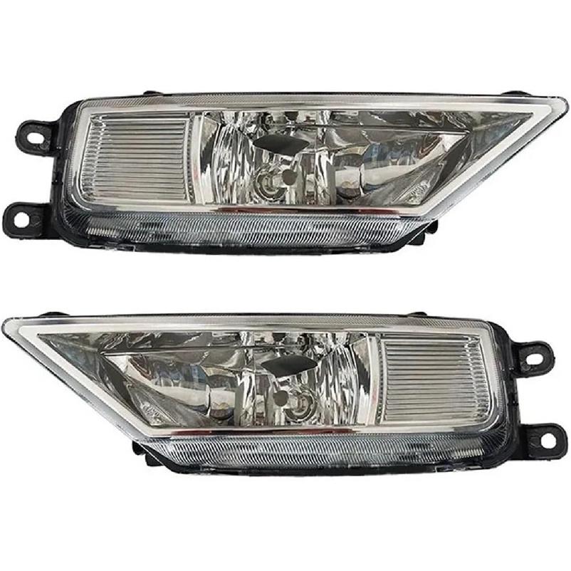 Compatible For VW Tiguan 2017 2018 2019 2020 2021 Car Front Bumper Fog Light Assembly Fog Lamp With Halogen Bulbs Left Right(Left) Left+right