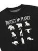 BBC EARTH Slogan Animal Sweater_Black