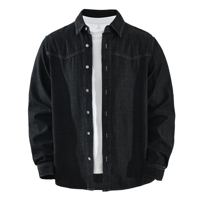Spring and Autumn Long Sleeve Denim Shirt Trendy Men's Pure Cotton Casual Loose Comfortable Tops
