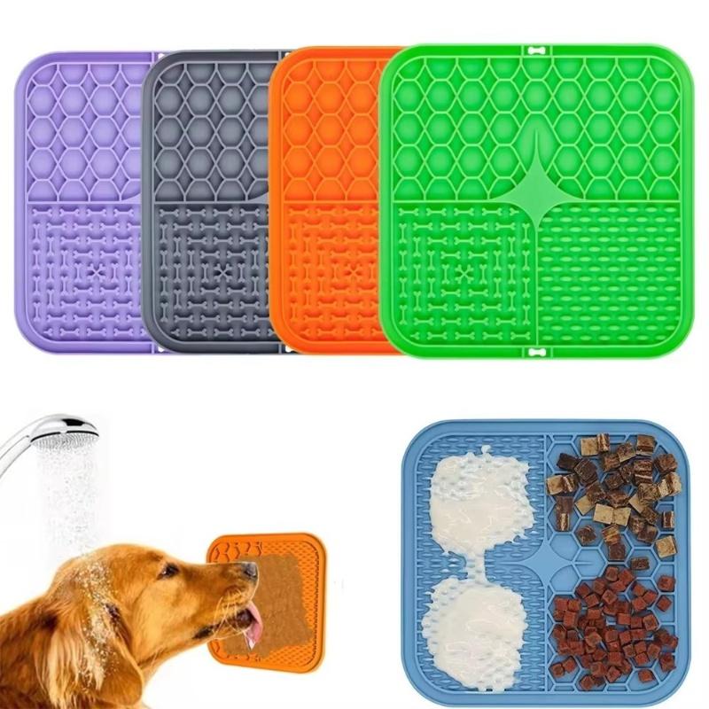Pet Lick Silicone Mat Slow Feeder Dog Food Plate Bath Distraction Sucker Training Feeder Supplies for Dogs