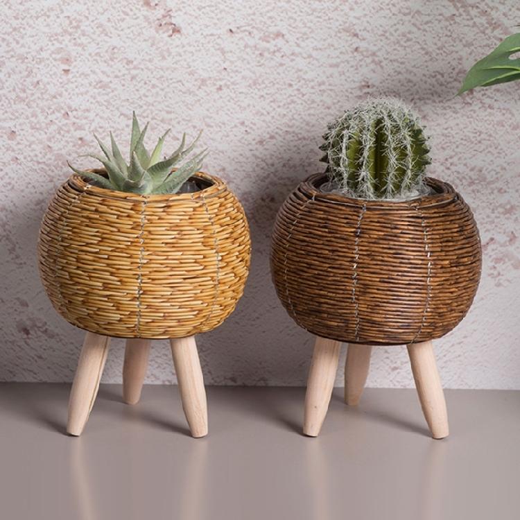 Practical Miniature Garden Accessories Flower Pot Container Holder Combining Functionality And Stylish Woven Appearance