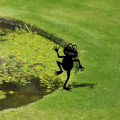 1 Stück Metallfrosch-Silhouetten Gartendekoration mit Frosch-Zaunspitzen Kunstvolle Gartenstecker für den Garten Ideal für Auto- und ATV-Enthusiasten