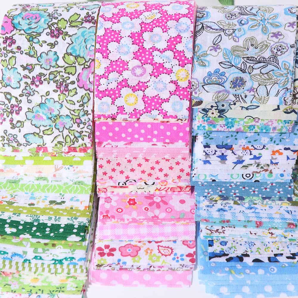 40PCS Colorful Printed Patchwork Fabric Jelly Roll Sewing Material Fabric  Sewing