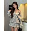 With Hat Hoodies Women Korean Fashion Pullover Solid Simple Leisure All-match High Street Loose Harajuku College Prevalent Ins Women Suit