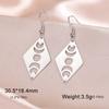 LIKGREAT Spiral Triple Moon Goddess Stud Earrings Women Stainless Steel Wicca Amulet Dangle Earring Jewelry Valentine's Day Gift