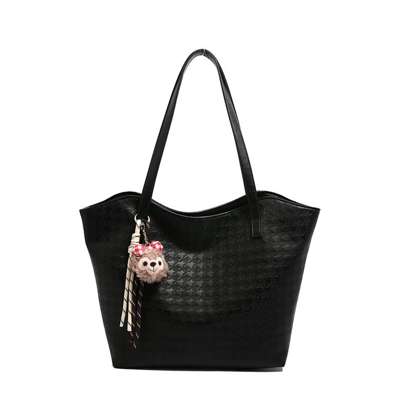 

Retro Large-Capacity Tote Bag: 2025 Women s Fashion Commuter Crossbody Without Pendant чорний