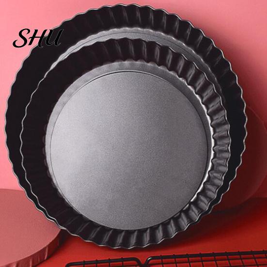 Pizza Tray Easy to Demould High Hardness Wave Edge Design Cake Pan Carbon Steel Round Pastry Baking Home Supplies