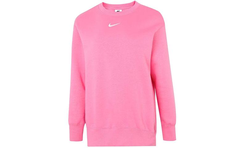 Nike Sweatshirts Women s Pink Crew Neck Moderate Regular DQ5734-684 XS