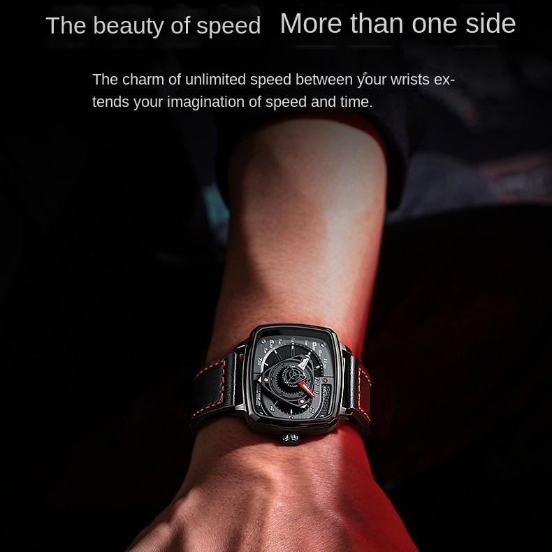 Męski zegarek SVJ Rotor Hub Engine Wysokiej jakości autentyczny kuty zegarek retro z wydrążonym kwadratem