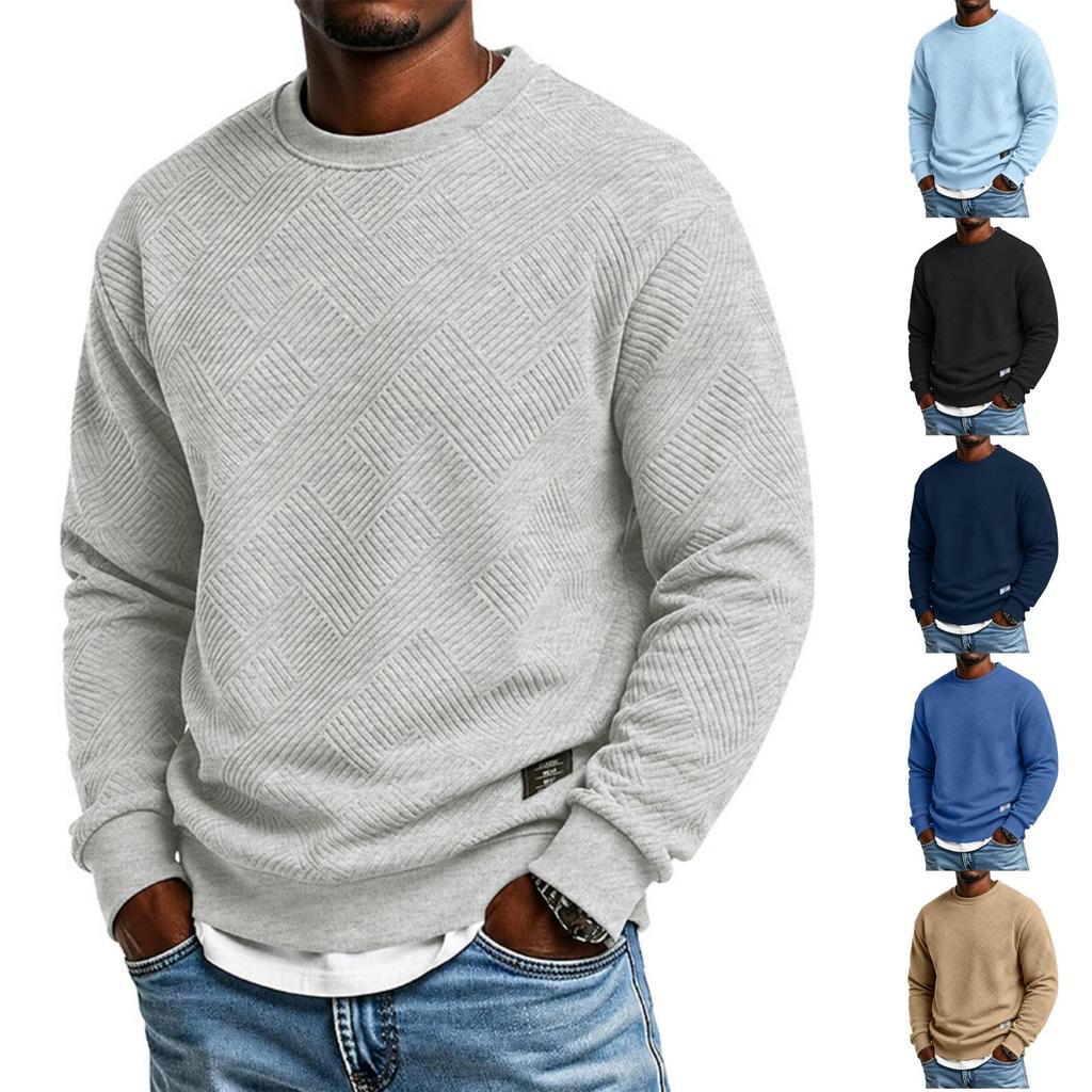 Felpa da uomo con girocollo, vestibilità ampia, top casual rétro