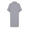 Women's Casual Summer Dress V Neck Button Down Shirt Dress Short Sleeve Relaxed Fit Knee Length Dress with Pockets