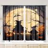 2 pieces - Halloween - Printed curtain - Polyester material - suitable for bedroom, living room, study private curtain