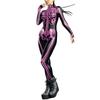 Halloween Cosplay Costumes For Women Skeleton Printed Long Sleeve Bodysuits Slim Elastic Fancy Outfits Catsuit