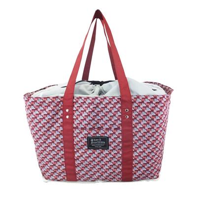 AtFirst Shopping Cooler Eco AF6319 Basket-Shaped Bag, Bag, Large, Red, Figure,