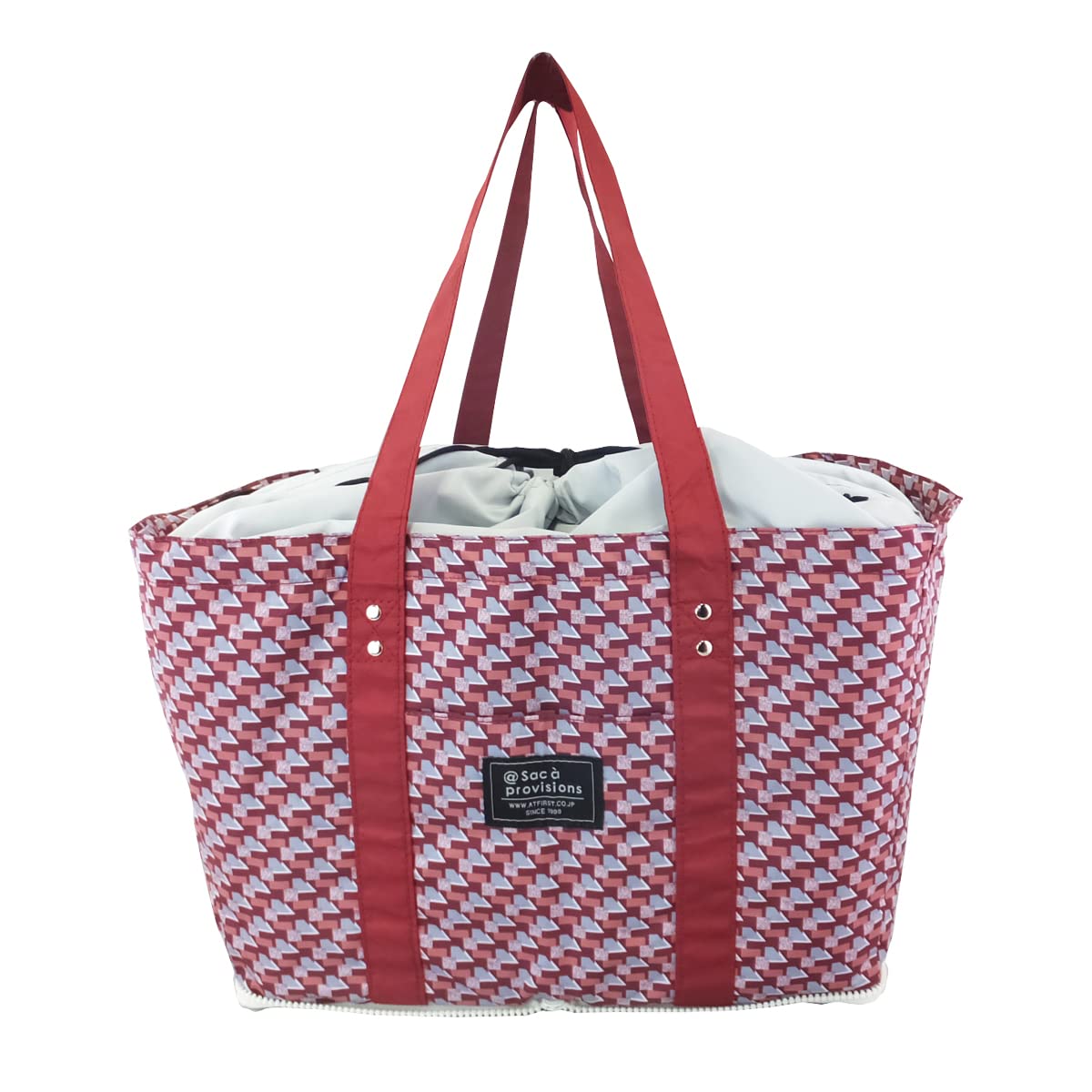 

AtFirst Shopping Cooler Eco AF6319 Basket-Shaped Bag, Bag, Large, Red, Figure,