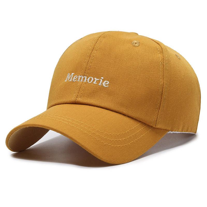 Letter Memorie Embroidered Baseball Cap Round Top Breathable Hat Gift Adjustable