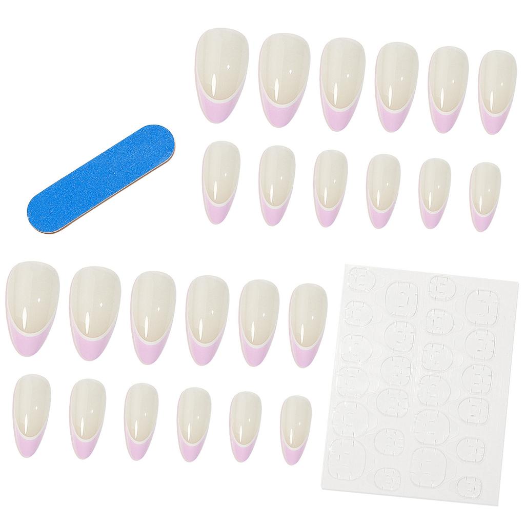 Wear Manicure Wear Nail Piece Blue And White French Wearable Manicure False Nail